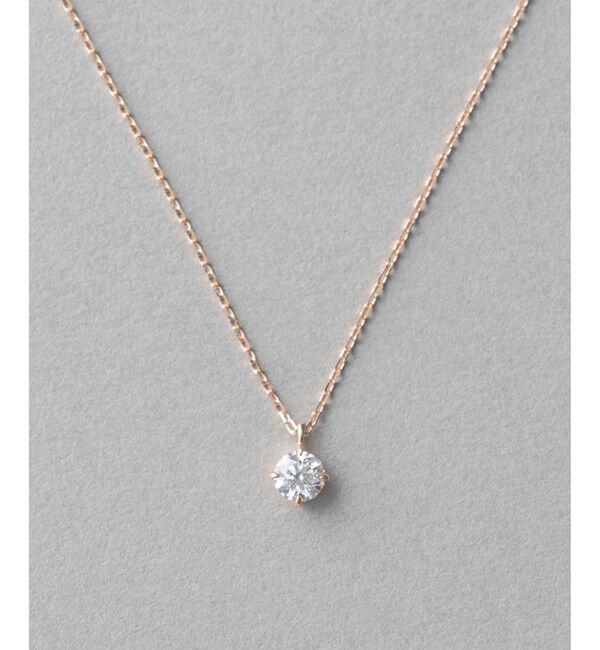 ete「K18 ダイヤモンド 0.2ct ネックレス「ブライト」」|ネックレス|ピンクゴールド
