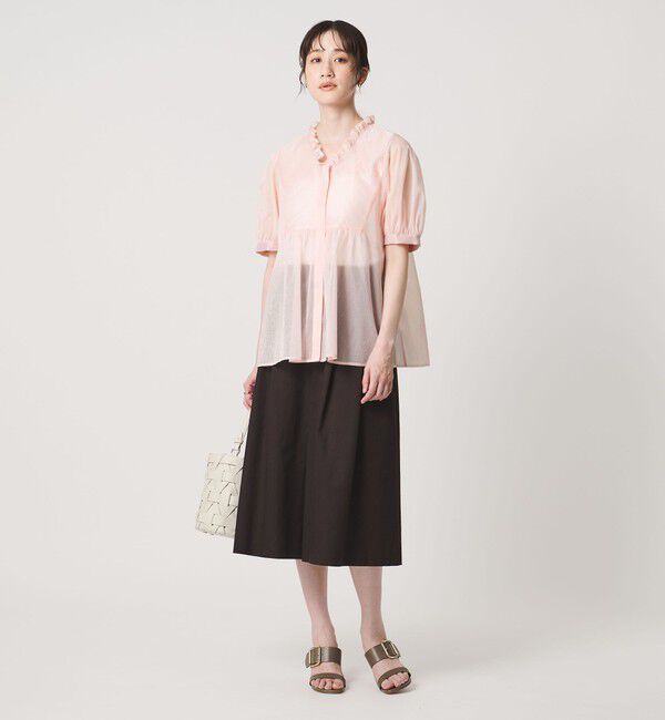 UNITED ARROWS「LINEAESSE Vネック パフブラウス ‐ウォッシャブル‐」|シャツ・ブラウス|