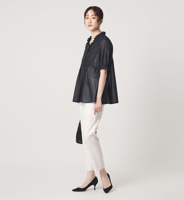 UNITED ARROWS「LINEAESSE Vネック パフブラウス ‐ウォッシャブル‐」|シャツ・ブラウス|