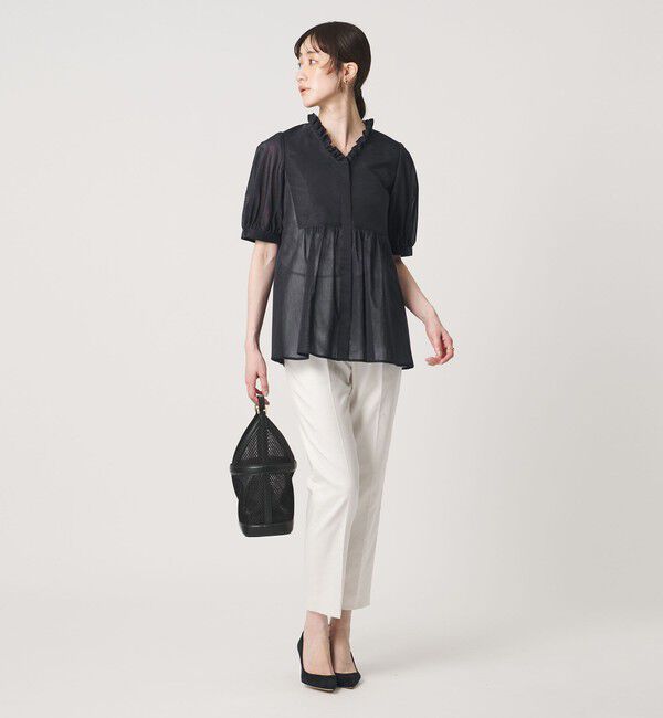 UNITED ARROWS「LINEAESSE Vネック パフブラウス ‐ウォッシャブル‐」|シャツ・ブラウス|