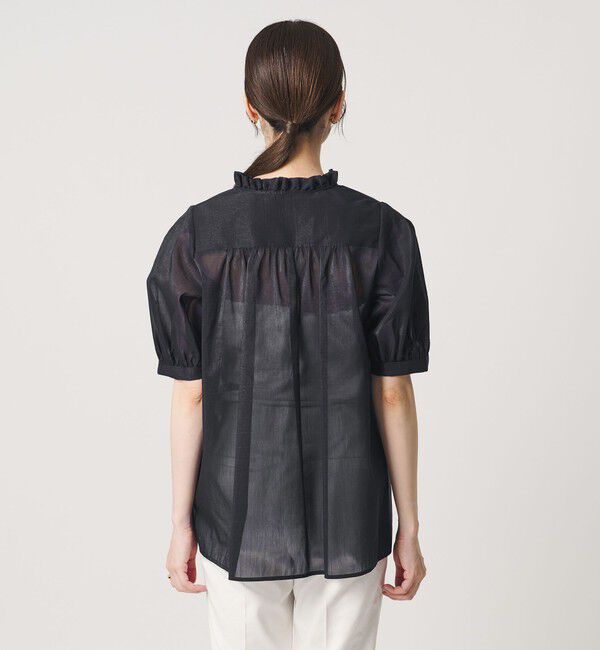UNITED ARROWS「LINEAESSE Vネック パフブラウス ‐ウォッシャブル‐」|シャツ・ブラウス|