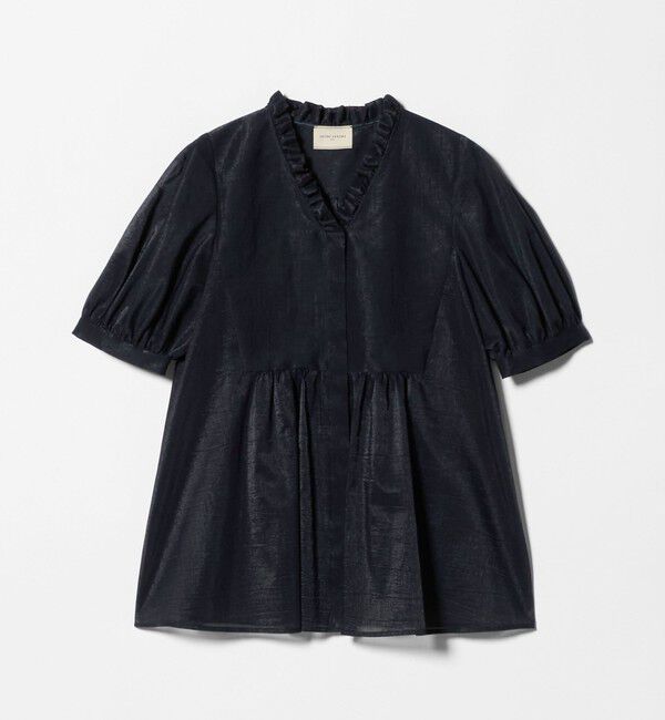 UNITED ARROWS「LINEAESSE Vネック パフブラウス ‐ウォッシャブル‐」|シャツ・ブラウス|