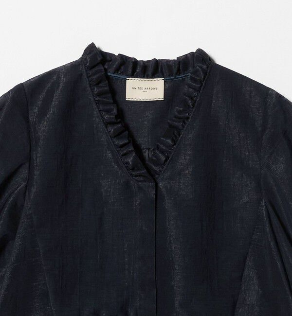 UNITED ARROWS「LINEAESSE Vネック パフブラウス ‐ウォッシャブル‐」|シャツ・ブラウス|
