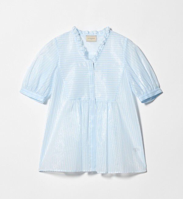 UNITED ARROWS「LINEAESSE Vネック パフブラウス ‐ウォッシャブル‐」|シャツ・ブラウス|