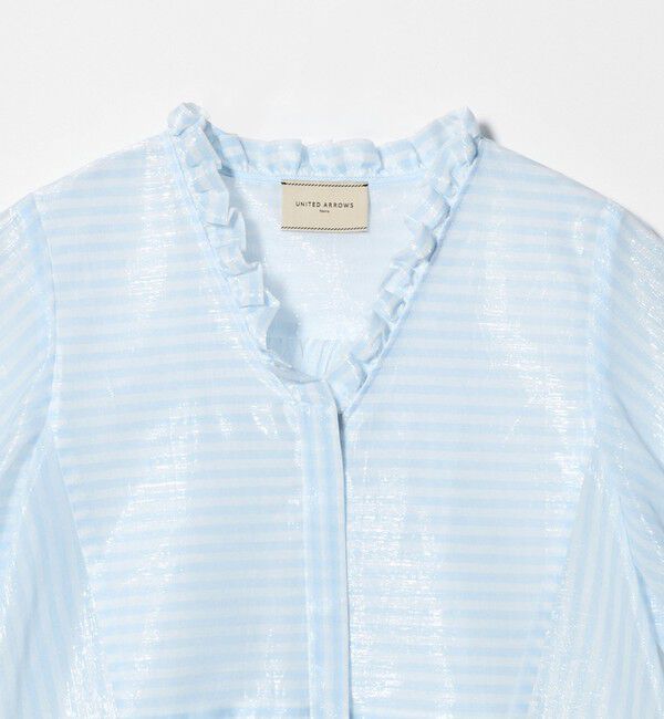 UNITED ARROWS「LINEAESSE Vネック パフブラウス ‐ウォッシャブル‐」|シャツ・ブラウス|