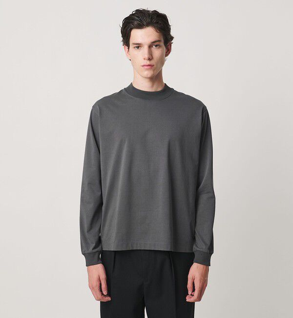UNITED ARROWS「ALBINI オーガニックコトン モックネック ロングスリーブ Tシャツ 抗菌防臭」|Tシャツ・カットソー|