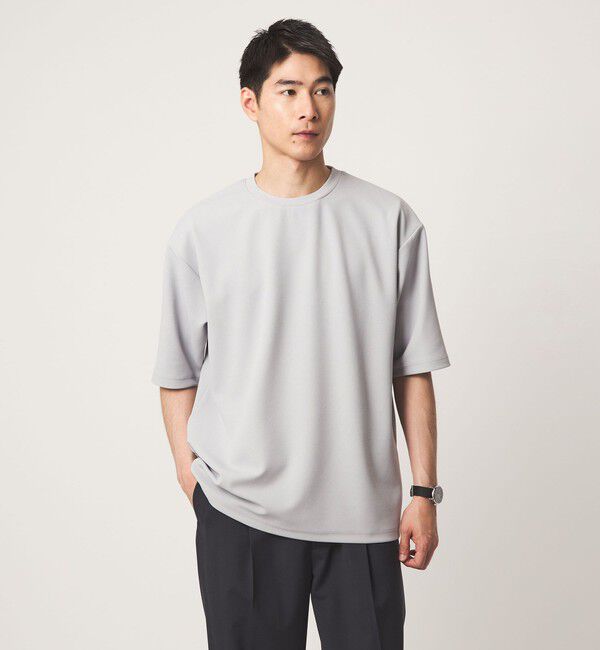 UNITED ARROWS green label relaxing「アムンゼン ツイル クルーネック 半袖 Tシャツ カットソー -吸水速乾・UVカット・抗菌-」|Tシャツ・カットソー|LT.GRAY