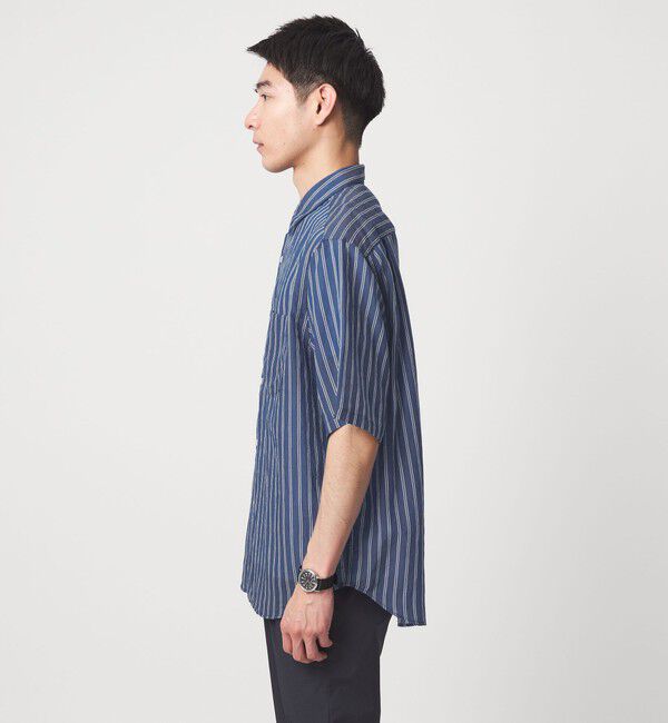 UNITED ARROWS green label relaxing「フィブリル ストライプ ジャストルーズ 半袖 シャツ」|シャツ・ブラウス|