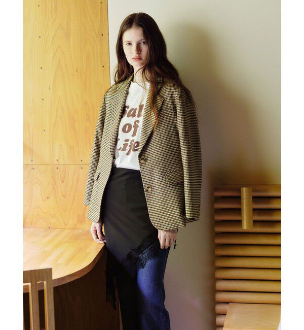 UNITED ARROWS green label relaxing「【別注】＜dahl'ia＞チェック ジャケット」|テーラードジャケット|BEIGE