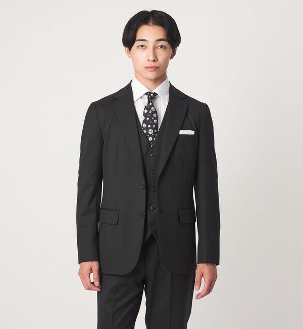 UNITED ARROWS green label relaxing「A+ TWPU サージ 2B スリム セットアップジャケット -ストレッチ-」|テーラードジャケット|BLACK