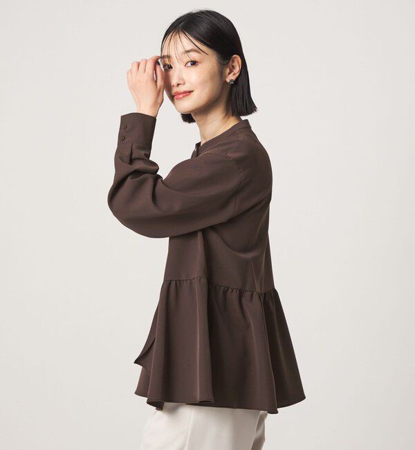 UNITED ARROWS green label relaxing「ツイル ペプラム ブラウス マシンウォッシャブル ストレッチ」|シャツ・ブラウス|