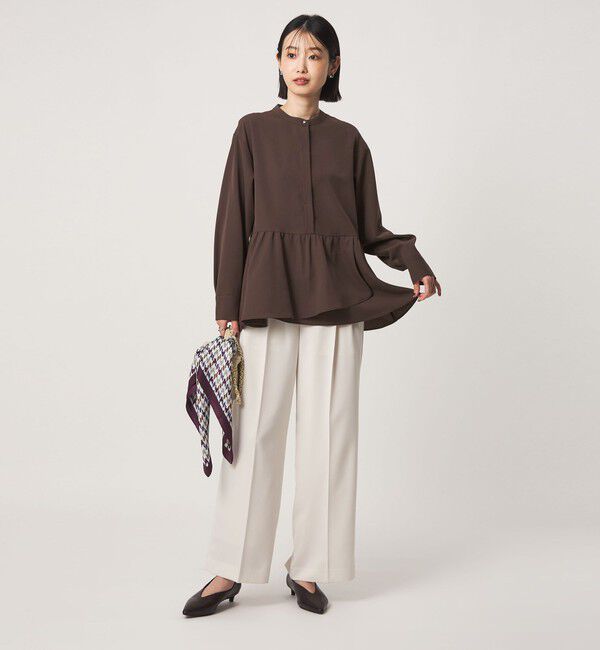 UNITED ARROWS green label relaxing「ツイル ペプラム ブラウス マシンウォッシャブル ストレッチ」|シャツ・ブラウス|