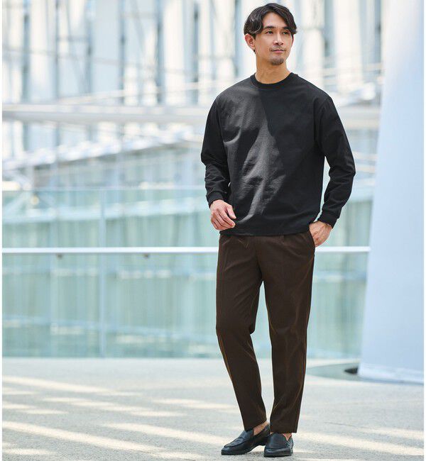 UNITED ARROWS green label relaxing「【WEB限定】JUST fit ウールライク 1プリーツ イージーパンツ -ストレッチ-」|チノ|