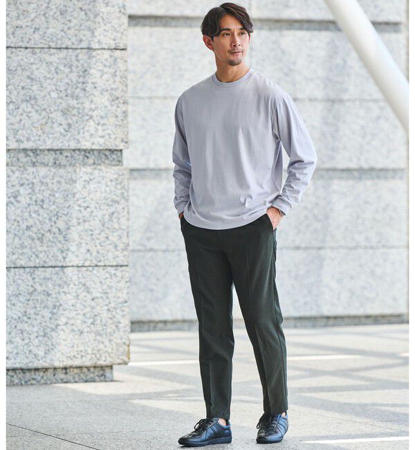 UNITED ARROWS green label relaxing「【WEB限定】JUST fit ウールライク 1プリーツ イージーパンツ -ストレッチ-」|チノ|