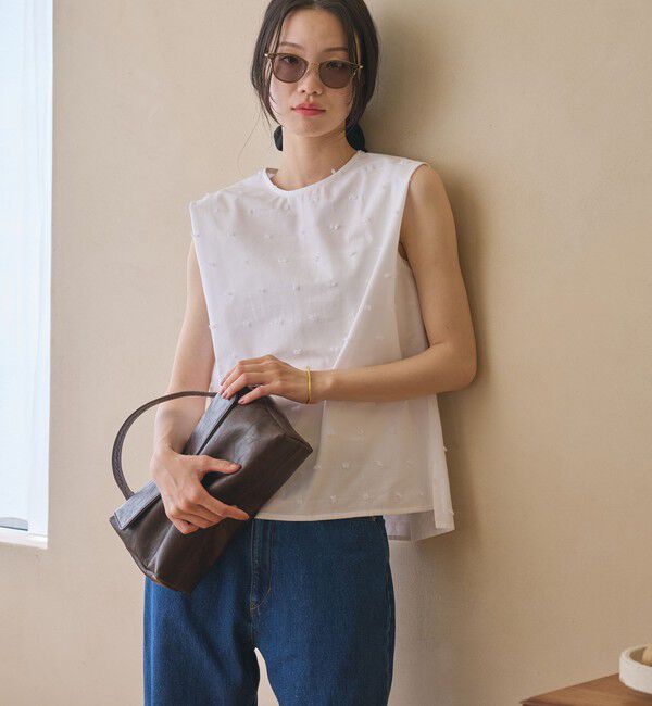 BEAUTY&YOUTH UNITED ARROWS「ドット ジャガード ノースリーブブラウス ウォッシャブル」|シャツ・ブラウス|