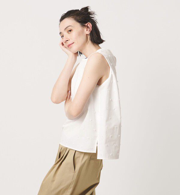 BEAUTY&YOUTH UNITED ARROWS「ドット ジャガード ノースリーブブラウス ウォッシャブル」|シャツ・ブラウス|