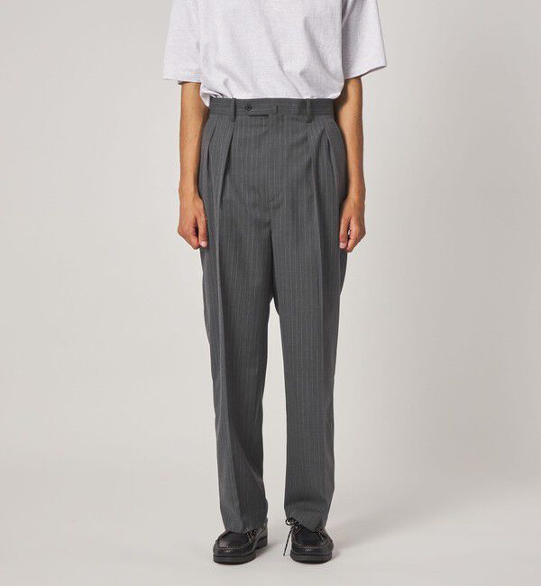 STEVEN ALAN「＜Steven Alan＞ TW ストライプ イン ツープリーツ ドレス トラウザーズ II」|スラックス|