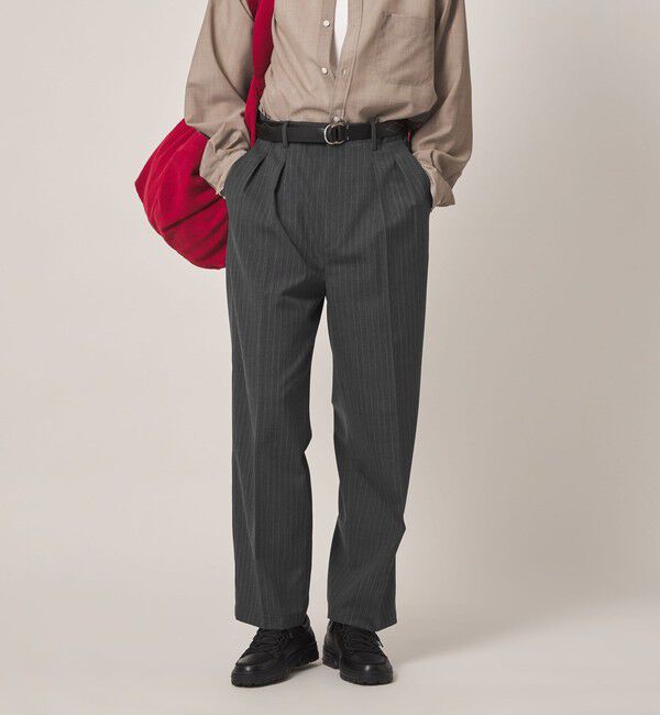 STEVEN ALAN「＜Steven Alan＞ TW ストライプ イン ツープリーツ ドレス トラウザーズ II」|スラックス|