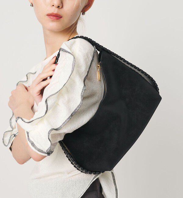 BEAUTY&YOUTH UNITED ARROWS「レザーライク カガリ ワンショルダーバッグ」|ショルダー・メッセンジャー|BLACK