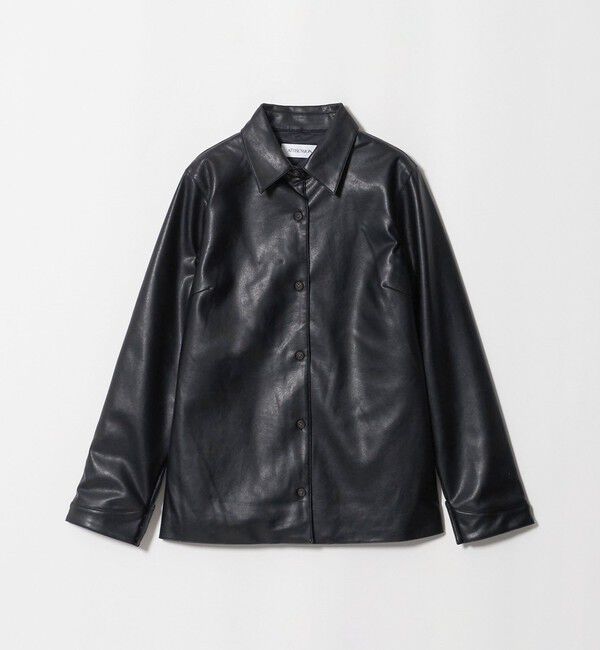 ATTISESSION「＜ATTISESSION＞レザーライク カーブ カフス シャツ」|シャツ・ブラウス|