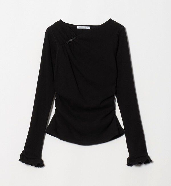 BEAUTY&YOUTH UNITED ARROWS「コットン リブ ボタン ギャザー プルオーバー」|Tシャツ・カットソー|BLACK