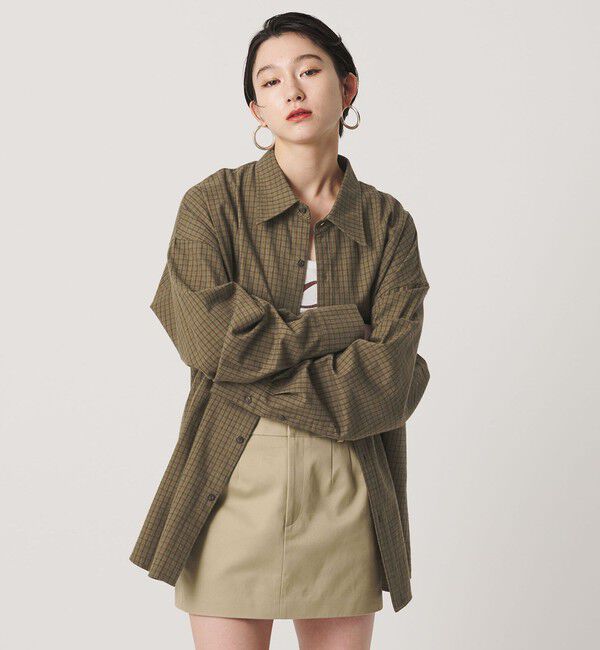 ER「＜ER＞チェック オーバーサイズ シャツ」|シャツ・ブラウス|OLIVE