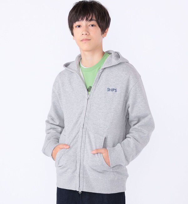 SHIPS KIDS「SHIPS KIDS:140～160cm / ロゴ フード ジップ パーカ」|パーカー|