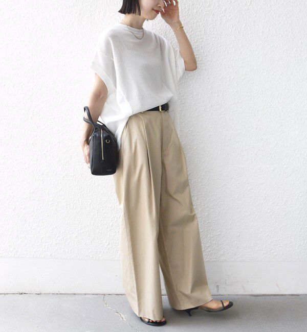 SHIPS for women「【WEB限定】シアー ワッフル スリット TEE」|Tシャツ・カットソー|