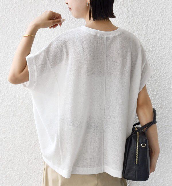 SHIPS for women「【WEB限定】シアー ワッフル スリット TEE」|Tシャツ・カットソー|