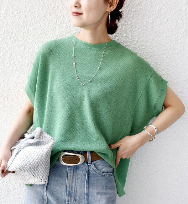 SHIPS for women「【WEB限定】シアー ワッフル スリット TEE」|Tシャツ・カットソー|