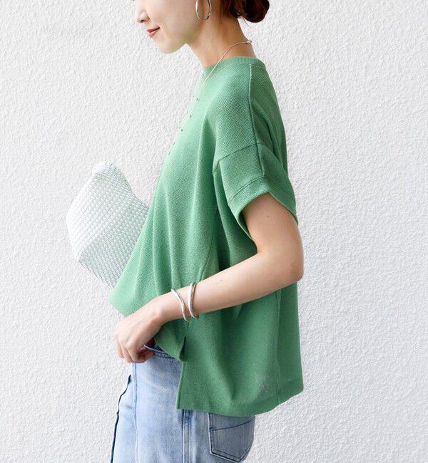 SHIPS for women「【WEB限定】シアー ワッフル スリット TEE」|Tシャツ・カットソー|