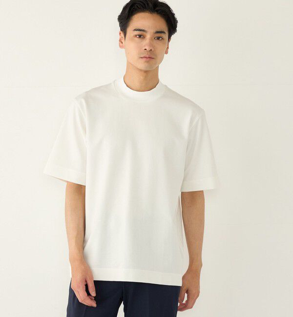 SHIPS Colors 「SHIPS Colors:〈吸水速乾・遮熱・UVカット〉AVANT(R) 3D モックネック T◇」|Tシャツ・カットソー|オフホワイト