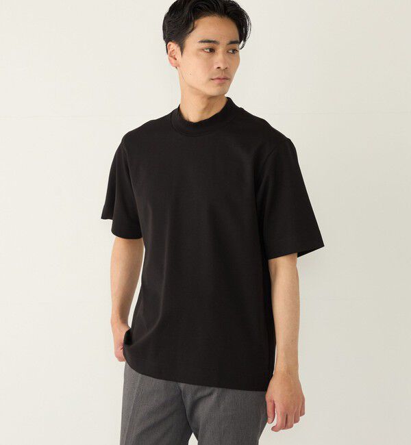 SHIPS Colors 「SHIPS Colors:〈吸水速乾・遮熱・UVカット〉AVANT(R) 3D モックネック T◇」|Tシャツ・カットソー|ブラック