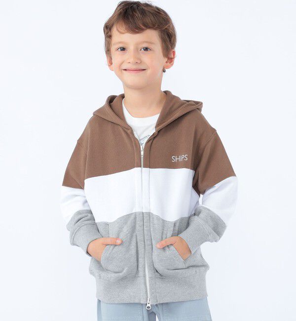 SHIPS KIDS「SHIPS KIDS:100～130cm / ロゴ フード ジップ パーカ」|パーカー|