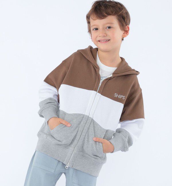 SHIPS KIDS「SHIPS KIDS:100～130cm / ロゴ フード ジップ パーカ」|パーカー|