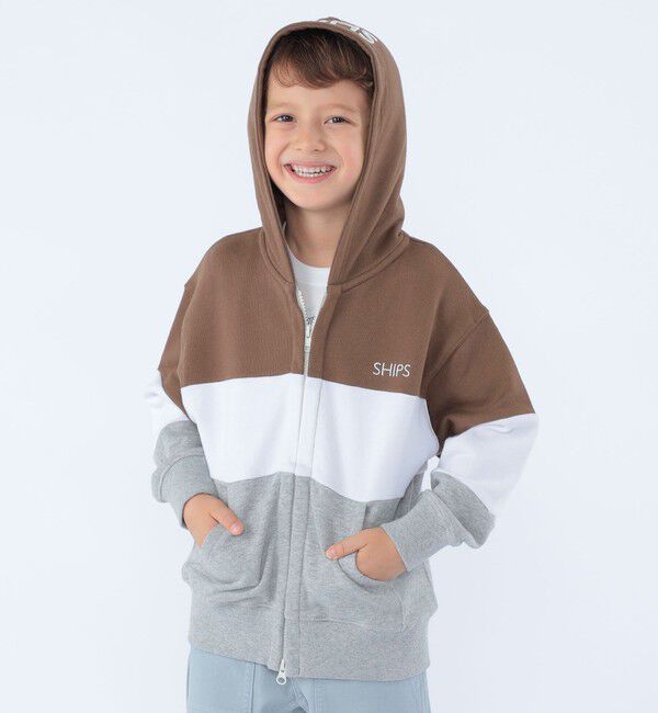 SHIPS KIDS「SHIPS KIDS:100～130cm / ロゴ フード ジップ パーカ」|パーカー|