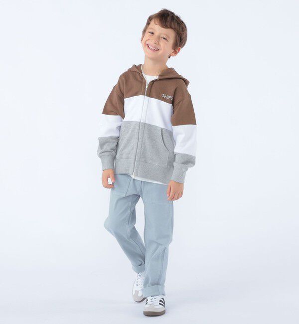 SHIPS KIDS「SHIPS KIDS:100～130cm / ロゴ フード ジップ パーカ」|パーカー|