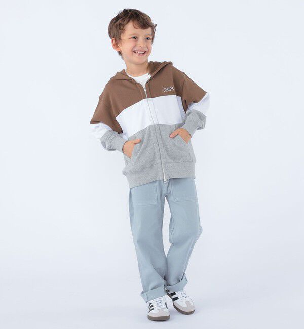 SHIPS KIDS「SHIPS KIDS:100～130cm / ロゴ フード ジップ パーカ」|パーカー|