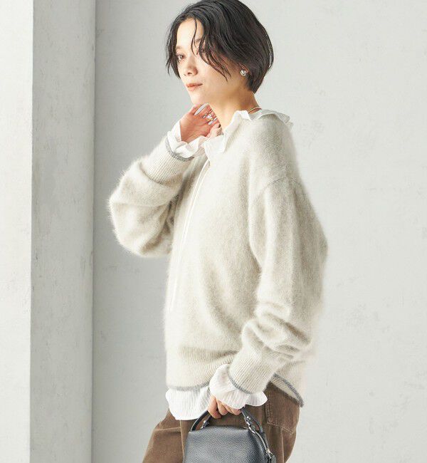 SHIPS for women「《予約》〈手洗い可能〉フォックス ラメ Vネック ニット」|ニット・セーター|