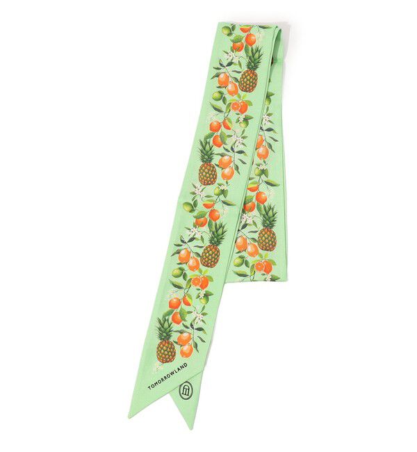 TOMORROWLAND GOODS「ATELIER TOMORROW FRUITS シルク ボウタイスカーフ」|バンダナ・スカーフ|52 ライムグリーン系