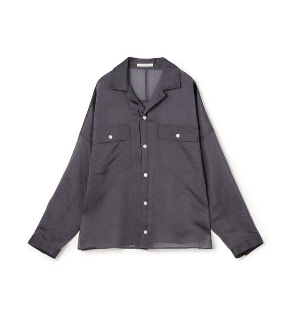 GALERIE VIE「コットンシルクオーガンジー オープンカラーシャツ」|シャツ・ブラウス|67 ダークブルー