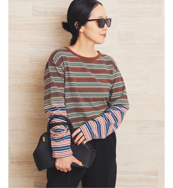 Plage「《予約》Girls Department Club TRIPLE BORDER LAYE トップス」|Tシャツ・カットソー|