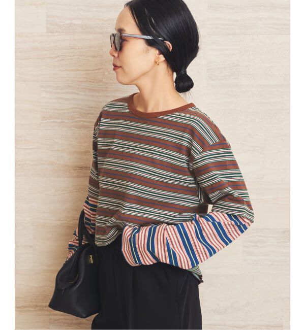 Plage「《予約》Girls Department Club TRIPLE BORDER LAYE トップス」|Tシャツ・カットソー|