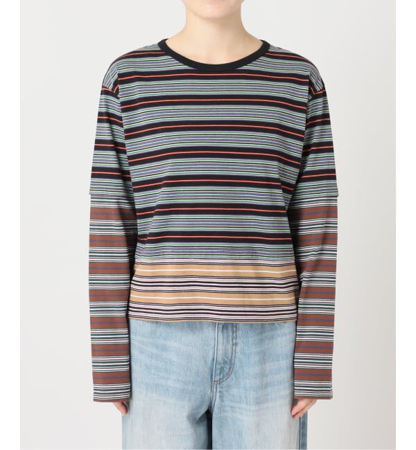 Plage「《予約》Girls Department Club TRIPLE BORDER LAYE トップス」|Tシャツ・カットソー|