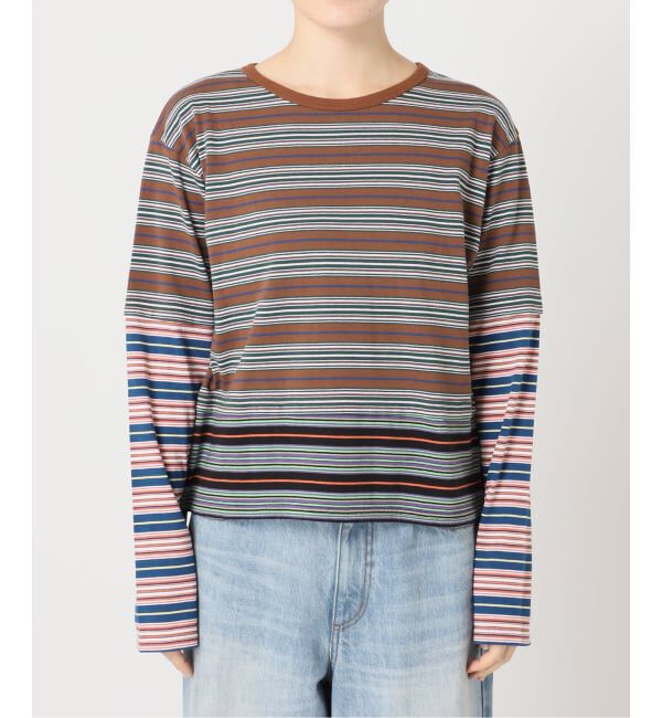 Plage「《予約》Girls Department Club TRIPLE BORDER LAYE トップス」|Tシャツ・カットソー|