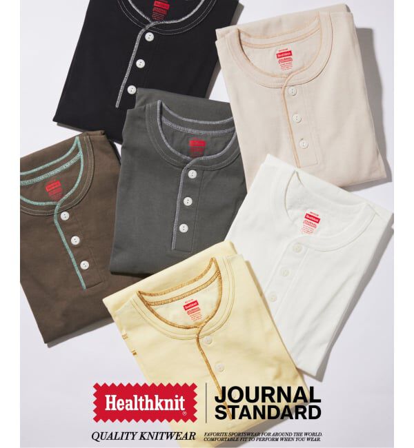 JOURNAL STANDARD「Healthknit / ヘルスニット 別注 ヘンリーネックTシャツ」|Tシャツ・カットソー|