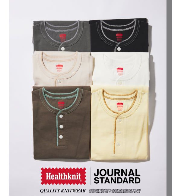 JOURNAL STANDARD「Healthknit / ヘルスニット 別注 ヘンリーネックTシャツ」|Tシャツ・カットソー|