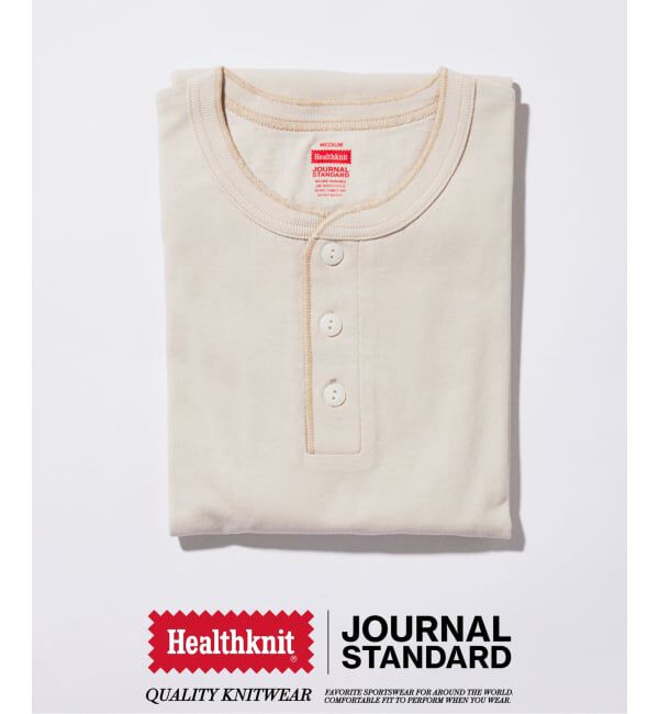JOURNAL STANDARD「Healthknit / ヘルスニット 別注 ヘンリーネックTシャツ」|Tシャツ・カットソー|ベージュ A