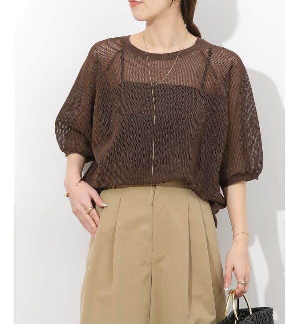 JOURNAL STANDARD relume「リネンミックスメッシュハーフスリーブプルオーバー」|ニット・セーター|