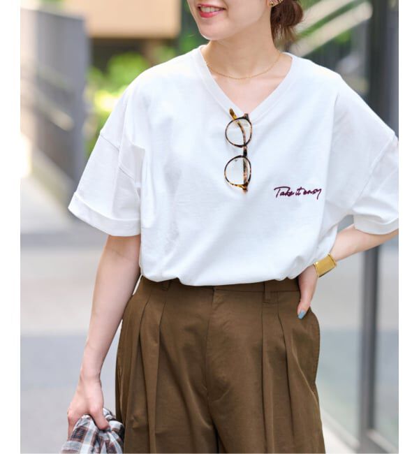 JOURNAL STANDARD relume「《追加3》刺繍ロゴハーフスリーブT」|Tシャツ・カットソー|